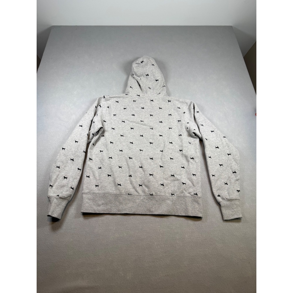 The Black Dog Grey All Over Print Hoodie Sweatshirt Womens Small Classic Logo - Picture 5 of 5